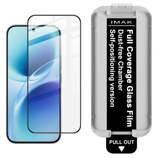 IMAK 3Pcs For vivo S50 5G Tempered Glass Full Screen Protector Full Glue Film with Dust-free Installation Tool (Fingerprint Unlock) - Black - 2