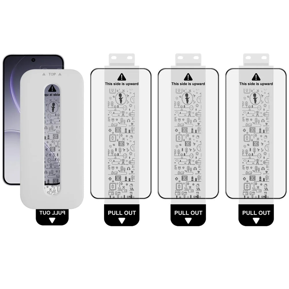 IMAK 3Pcs For Oppo Reno15 5G (Global) / Reno15c 5G (China) Tempered Glass Full Screen Protector Full Glue Film with Dust-free Installation Tool (Fingerprint Unlock) - Black - 1