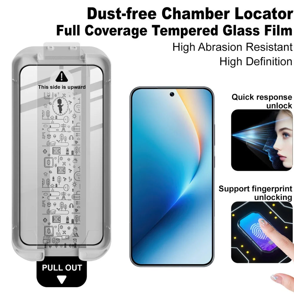 IMAK For Honor Win 5G / Win RT 5G Tempered Glass Full Screen Protector Full Glue Film with Dust-free Installation Tool (Fingerprint Unlock) - Black - 3