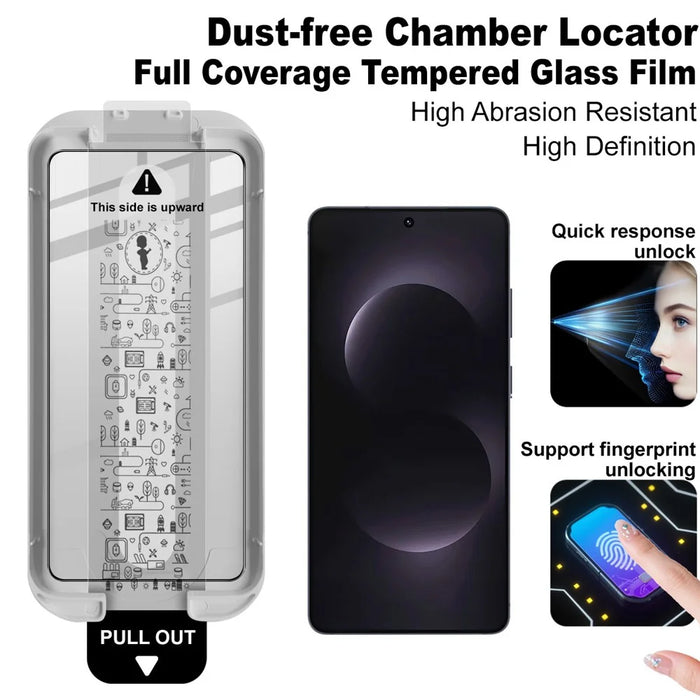 IMAK 3Pcs For Samsung Galaxy S26 Ultra Tempered Glass Full Screen Protector Full Glue Film with Dust-free Installation Tool (Fingerprint Unlock) - Black - 4
