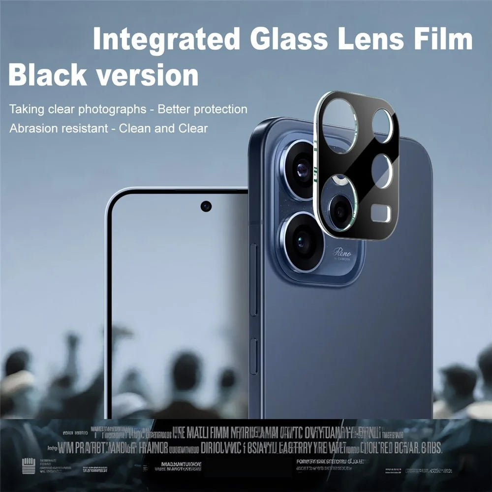 IMAK For Oppo Reno15 F 5G Tempered Glass Full Cover Lens Film + Acrylic Cap - Black - 3