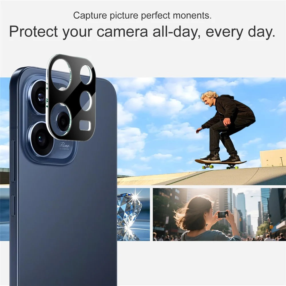 IMAK For Oppo Reno15 F 5G Tempered Glass Full Cover Lens Film + Acrylic Cap - Black - 5