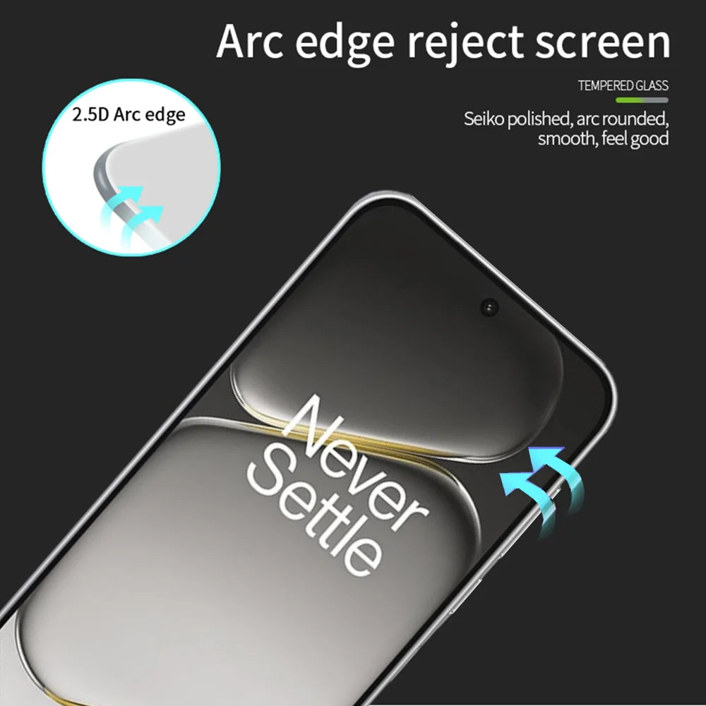 MOFI Screen Protector for OnePlus Nord CE6 5G / Nord 6 5G / Turbo 6V 5G / Turbo 6 5G 9H Full Glue Full Coverage High Aluminum-Silicon Glass Film - Black - 2
