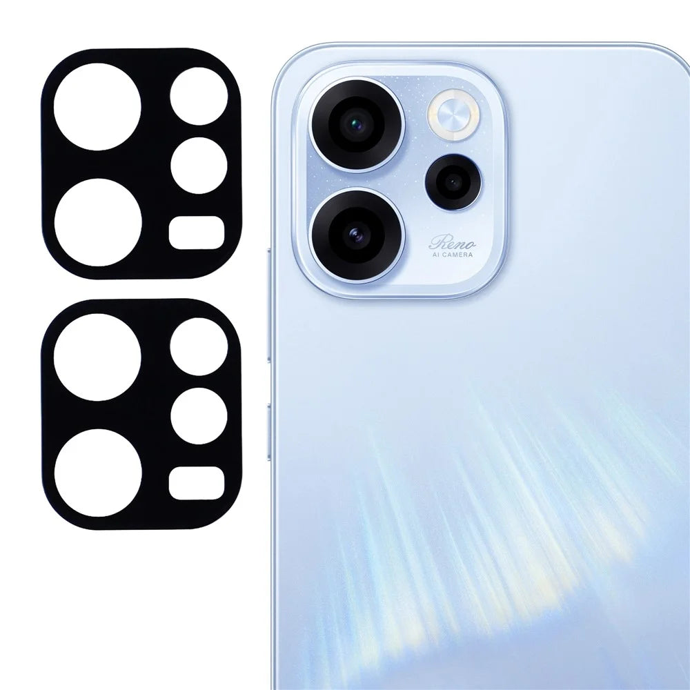 2Pcs For Oppo Reno15 F 5G Full Coverage Camera Lens Protector Silk Printing Tempered Glass Lens Film 3D Arc Edge - Black - 1