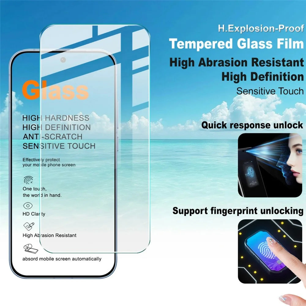 IMAK H Series For vivo iQOO Z11 Turbo 5G Screen Protector Tempered Glass Film (Not Complete Coverage) (Fingerprint Unlock) - Transparent - 2