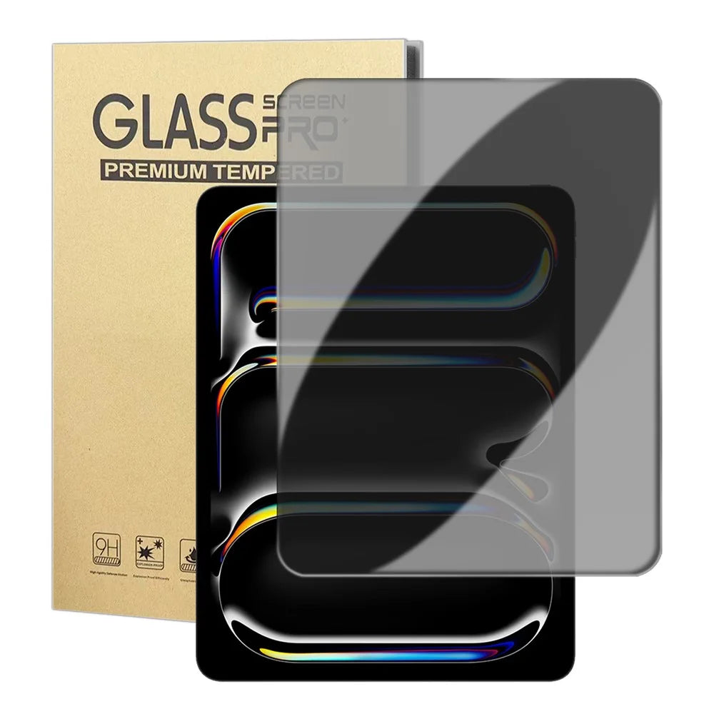 For iPad Pro 13 (2025) / (2024) Anti Spy Privacy Screen Protector Anti Fingerprint Tempered Glass Film (NOT Complete Covering) - Black - 1