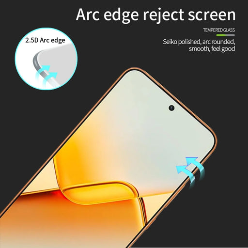 MOFI For Honor Power2 5G Screen Protector  9H Full Glue Full Coverage High Aluminum-Silicon Glass Film - Black - 2
