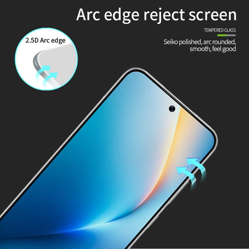 MOFI For Honor Win RT 5G / Honor Win 5G Screen Protector  9H Full Glue Full Coverage High Aluminum-Silicon Glass Film - Black - 2