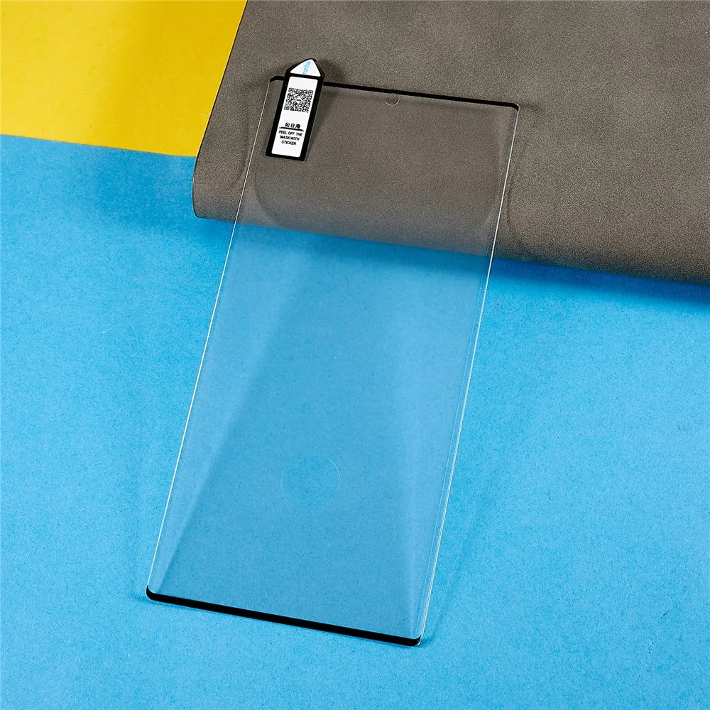 RURIHAI For Samsung Galaxy S23 Ultra Full Cover Side Glue 3D Curved Edge Hot Bending High Aluminium-silicon Glass Screen Protector (Case Friendly) - 5