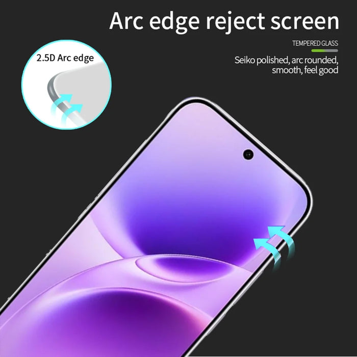 MOFI For vivo S50 5G Screen Protector  9H Full Glue Full Coverage High Aluminum-Silicon Glass Film - Black - 2