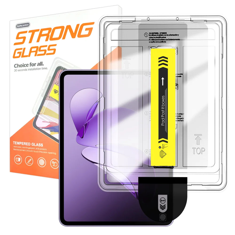 For Oppo Pad 3 Screen Protector Arc Edge Tempered Glass Film with Auto Dust-free Installation Tool (NOT Complete Covering) - Transparent - 1