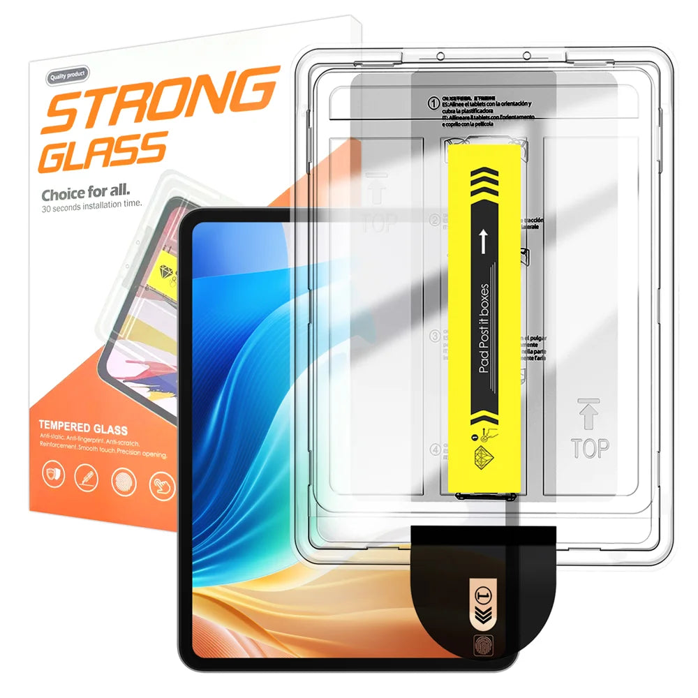 For Oppo Pad Air 2 Screen Protector Arc Edge Tempered Glass Film with Auto Dust-free Installation Tool (NOT Complete Covering) - Transparent - 1