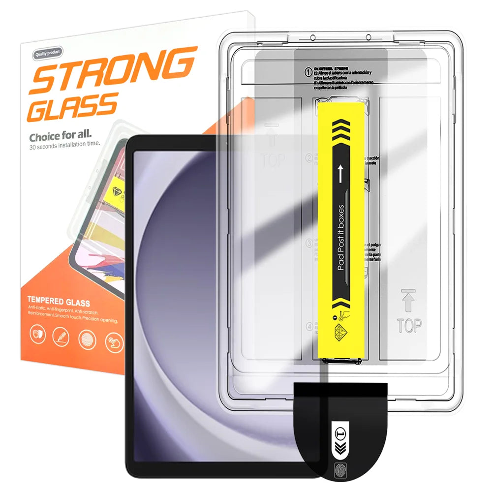 For Samsung Galaxy Tab A9+ Screen Protector Arc Edge Tempered Glass Film with Auto Dust-free Installation Tool (NOT Complete Covering) - Transparent - 1