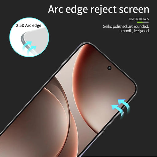 PINWUYO For Honor Magic8 5G / Oppo Find X9 5G Tempered Glass Film  JK Series-2 9H Full Glue Full Screen Protector - Black - 2