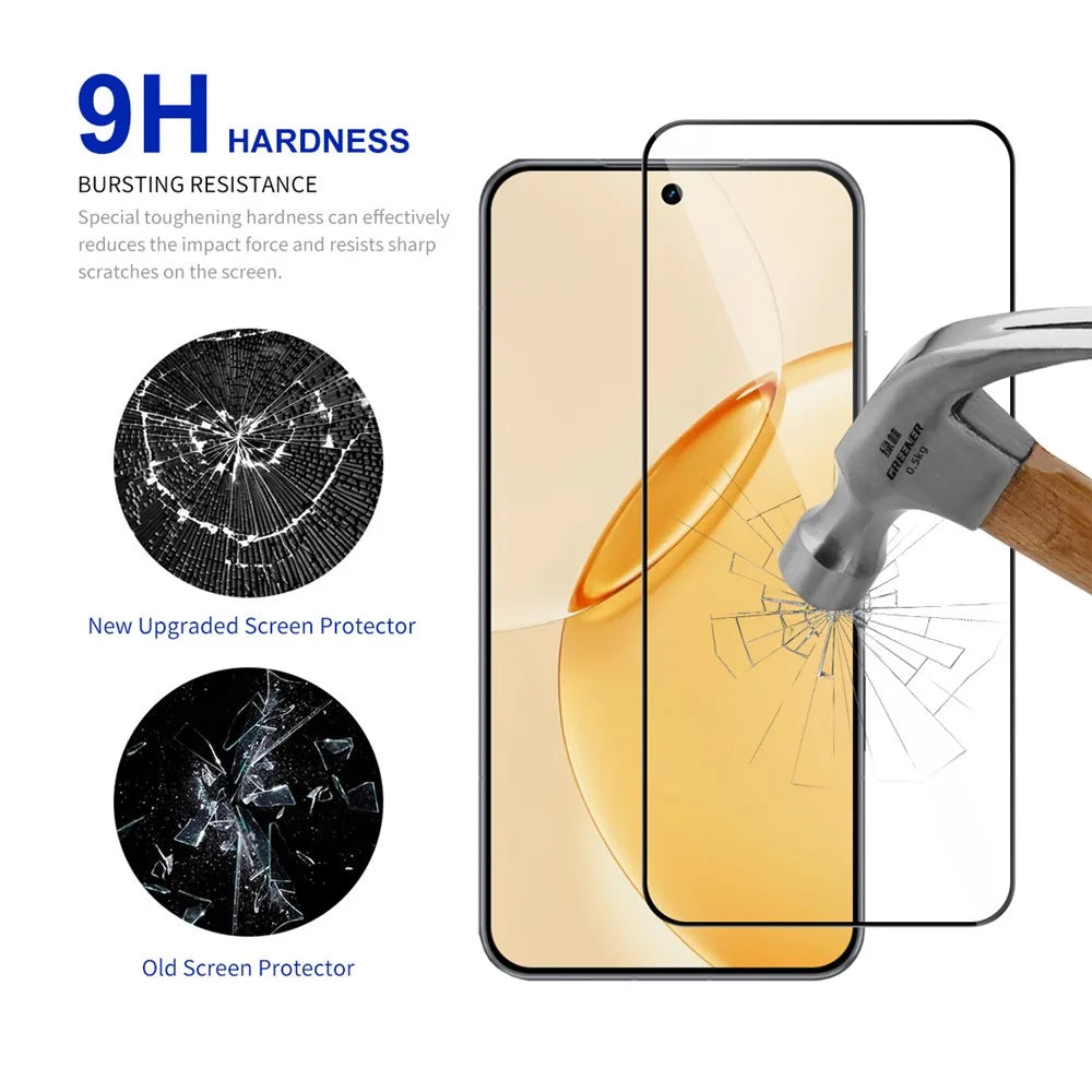 RURIHAI 10Pcs For Realme 16 5G High Aluminium-Silicon Glass Film Full Glue 0.26mm 2.5D Full Screen Protector - Transparent - 3