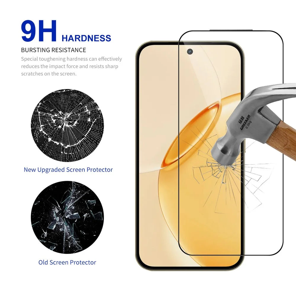 RURIHAI For Realme 16 Pro 5G Full Screen Protector Secondary Hardening High Aluminium-Silicon Glass Film Full Glue - Transparent - 3