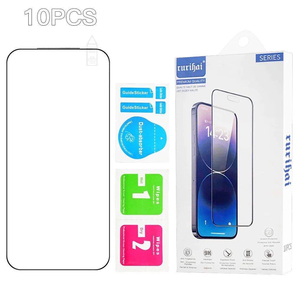 RURIHAI 10Pcs For Realme 16 Pro 5G High Aluminium-Silicon Glass Film Full Glue 0.26mm 2.5D Full Screen Protector - Transparent - 7