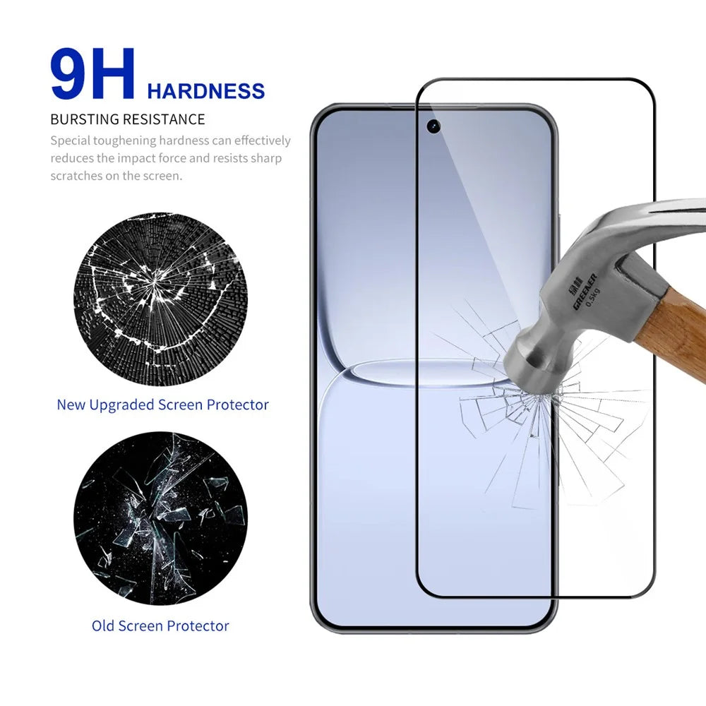 RURIHAI For Realme Neo8 5G Full Glue Full Screen Protector High Aluminium Silicon Glass Film, Ultrasonic Fingerprint Unlock - Transparent - 3