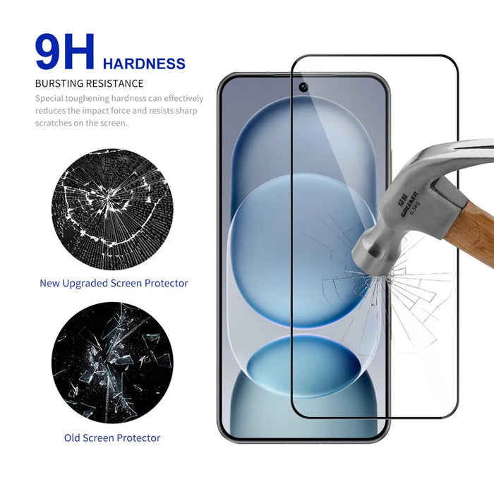 RURIHAI 10Pcs For Honor Magic8 Pro Air 5G Full Glue Full Screen Protector High Aluminium Silicon Glass Film, Ultrasonic Fingerprint Unlock - Transparent - 3
