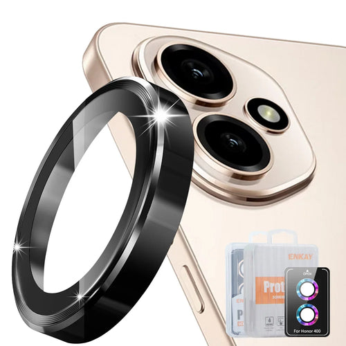 ENKAY HAT PRINCE For Honor 400 5G (Global) Camera Lens Protector  Metal Ring Lens Film - Black - 1