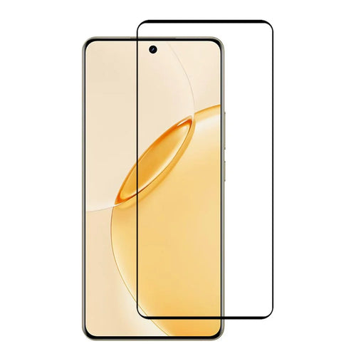 For Realme 16 Pro+ 5G Silk Printing Full Screen Protector Side Glue 3D High Aluminum-Silicon Glass Film - Black - 1