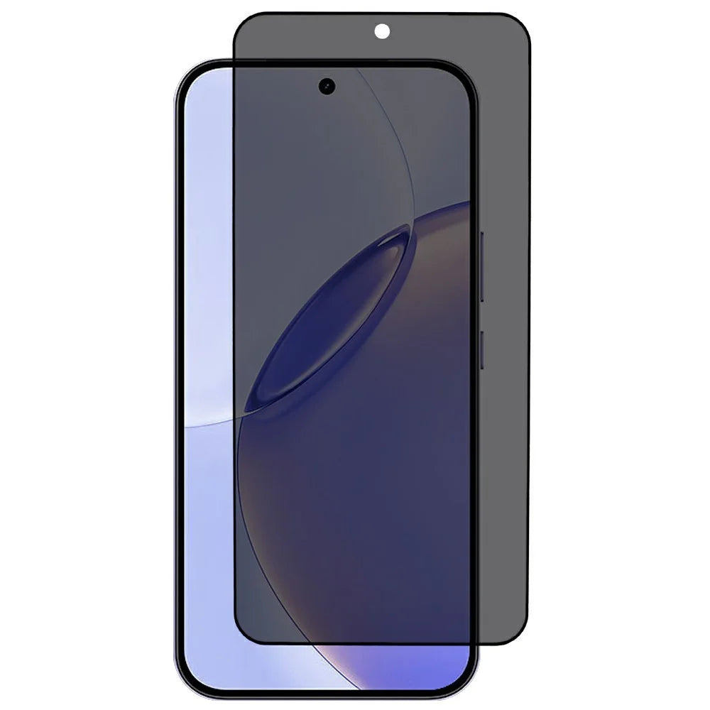 For Realme 16 Pro 5G Anti Spy Privacy Screen Protector 2.5D Arc Edge Full Glue Full Cover High Aluminium-silicon Glass Film (Fingerprint Unlock) - Black - 1