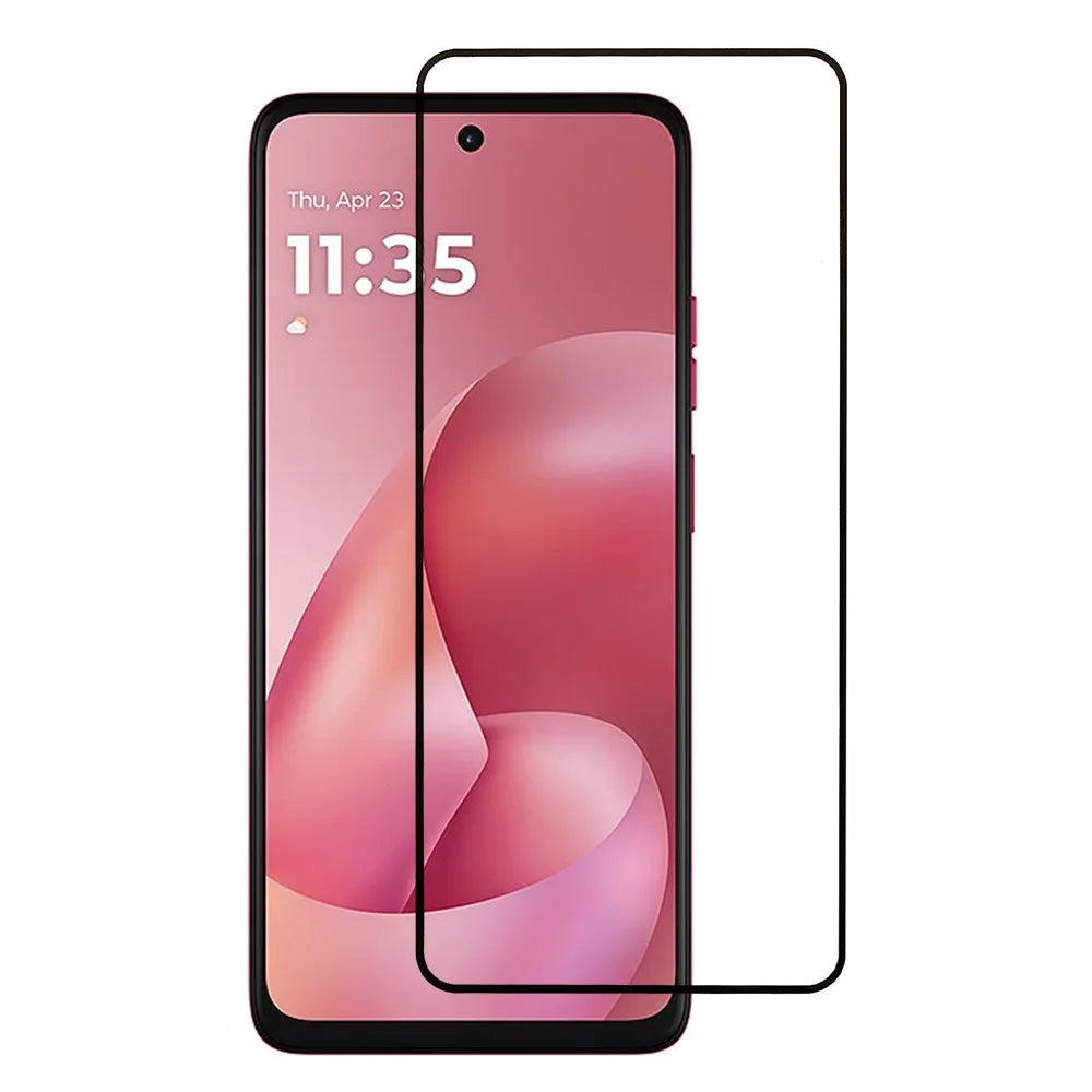 For Motorola Moto G67 Power 5G  /  G57 Power 5G Full Screen Protector Silk Printing Full Glue HD Clear Screen Film - Black - 1