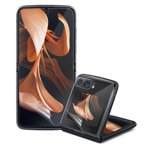 RURIHAI 1 Set / 2Pcs Front Screen Back Protector for Motorola Razr 2022 5G, Ultra Clear Full Glue Anti-scratch Front Back Protective Film - 1