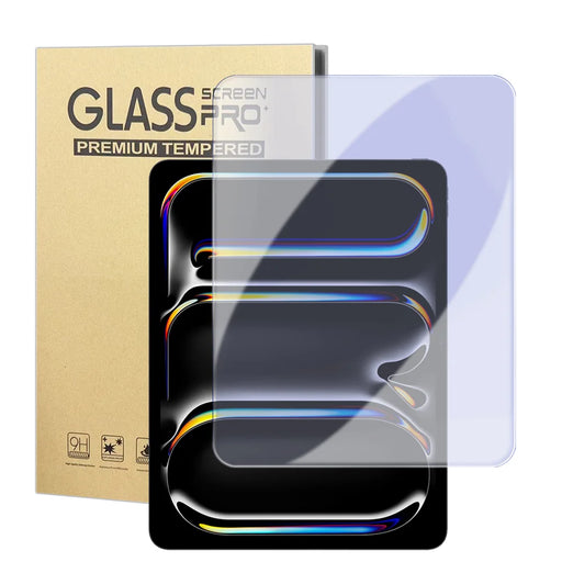 For iPad Pro 11 (2024) / iPad Pro 11 (2025) Screen Protector Purple Light Eye Protection Anti Fingerprint Tempered Glass Film (NOT Complete Covering) - Transparent - 1