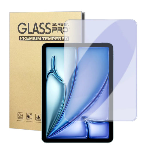For iPad Air 13 (2026) / (2025) / (2024) Screen Protector Purple Light Eye Protection Anti Fingerprint Tempered Glass Film (NOT Complete Covering) - Transparent - 1