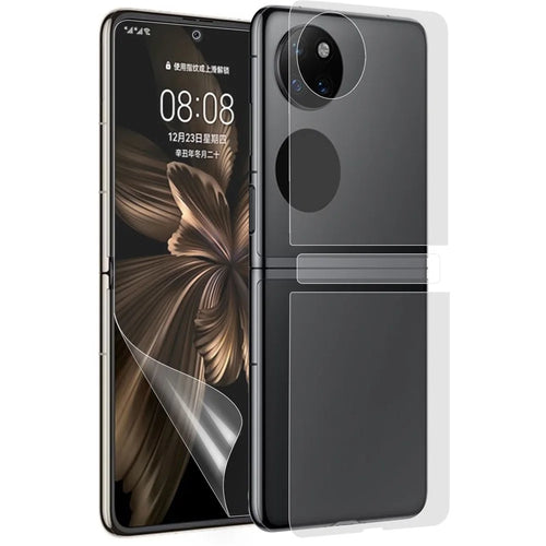 RURIHAI 1 Set / 2Pcs Front Screen Back Protector for Huawei P50 Pocket, Front Back Protective PET Film Ultra Clear Full Glue Protector - 1
