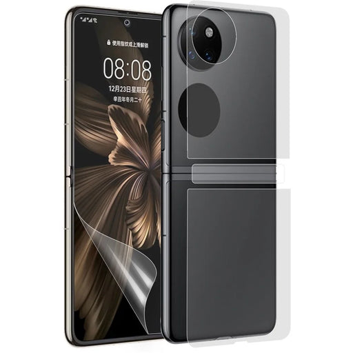 RURIHAI 1 Set / 2Pcs Front Screen Back Protector for Huawei P50 Pocket, Front Back Protective PET Film Ultra Clear Full Glue Protector - 1