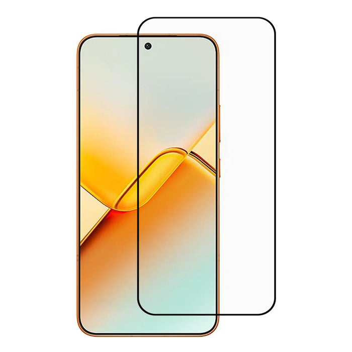 For Honor Power2 5G Screen Protector Silk Printing Full Glue Full Coverage Tempered Glass Screen Film - Black - 1
