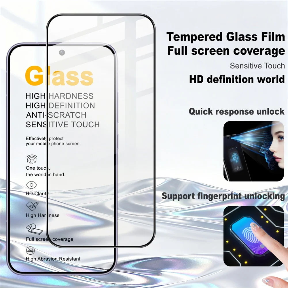 IMAK Pro+ Series For Honor Magic8 Pro Air 5G Screen Protector Full Coverage Tempered Glass Film (Fingerprint Unlock) - Black - 3