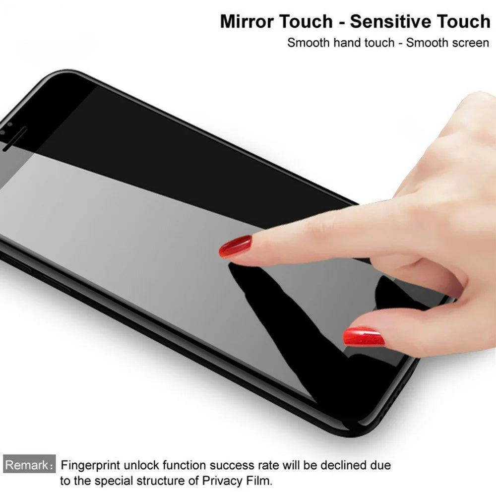 IMAK For Honor Magic8 Pro Air 5G Privacy Screen Protector Anti Peep Full Cover Tempered Glass Film (Fingerprint Unlock) - Black - 5