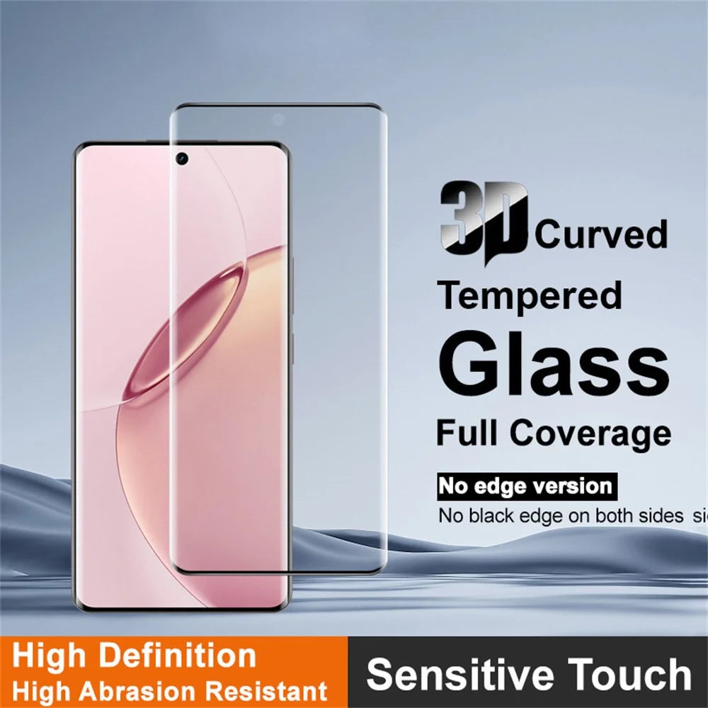 IMAK For Realme 16 Pro+ 5G Full Screen Protector Side Glue 3D Curved Tempered Glass Film (No Edge Version) (Fingerprint Unlock) - Transparent - 3