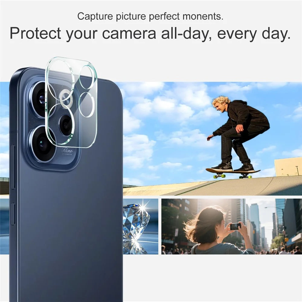 IMAK For Oppo Reno15 F 5G Tempered Glass Full Cover Camera Lens Protector + Acrylic Lens Cap - Transparent - 4