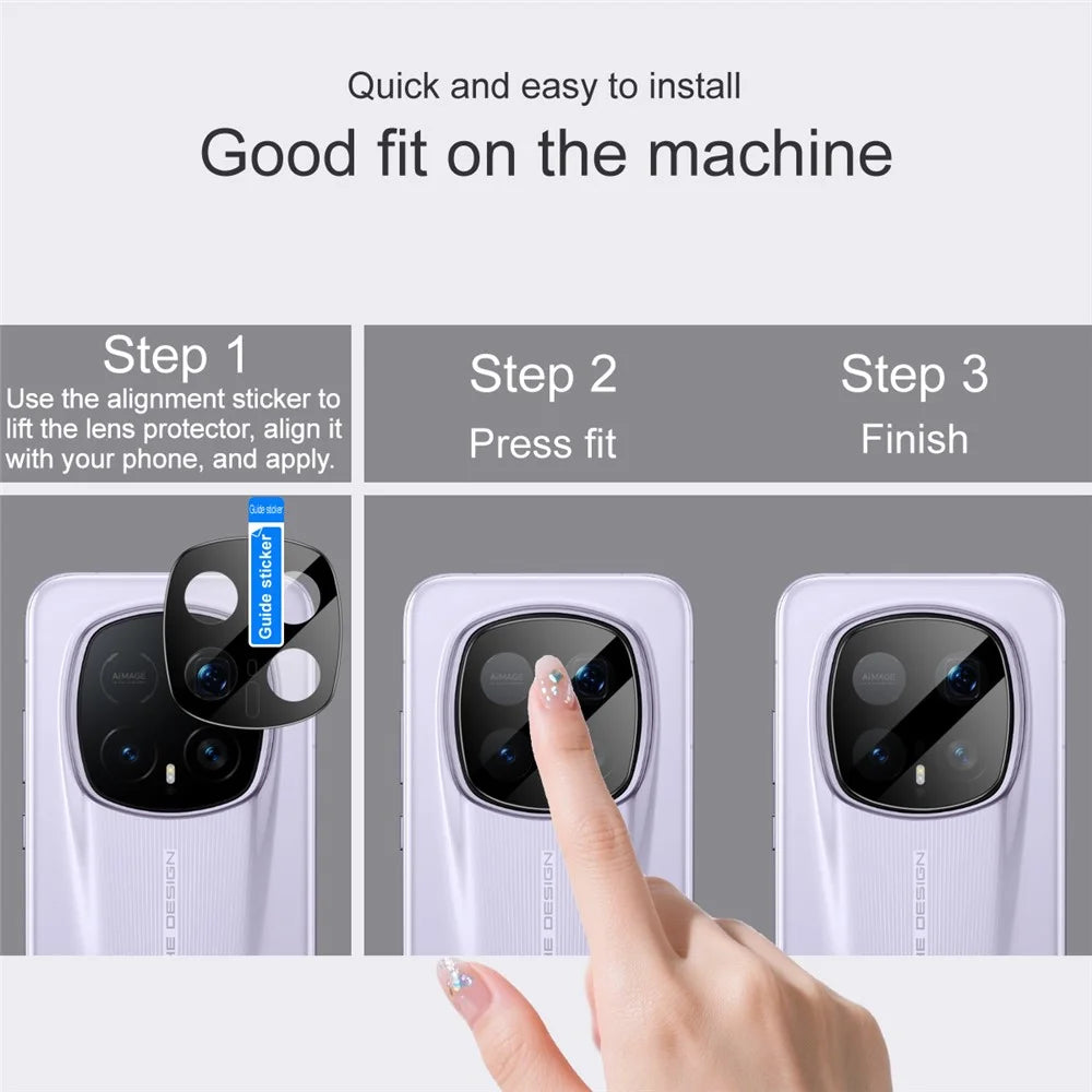 IMAK For Honor Magic8 RSR Porsche Design 5G Camera Lens Protector Tempered Glass HD Clear Full Cover Lens Film - Black - 4