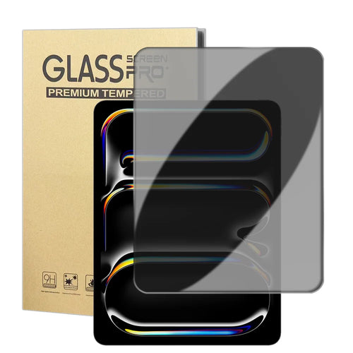For iPad Pro 11 (2024) / iPad Pro 11 (2025) Anti Spy Privacy Screen Protector Anti Fingerprint Tempered Glass Film (NOT Complete Covering) - Black - 1