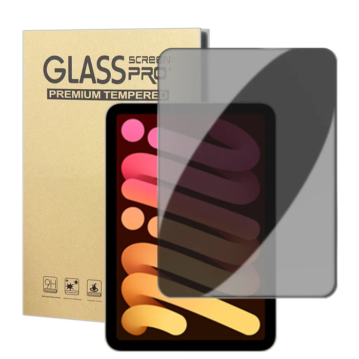 For iPad mini (2024) Anti Spy Privacy Screen Protector Anti Fingerprint Tempered Glass Film (NOT Complete Covering) - Black - 1
