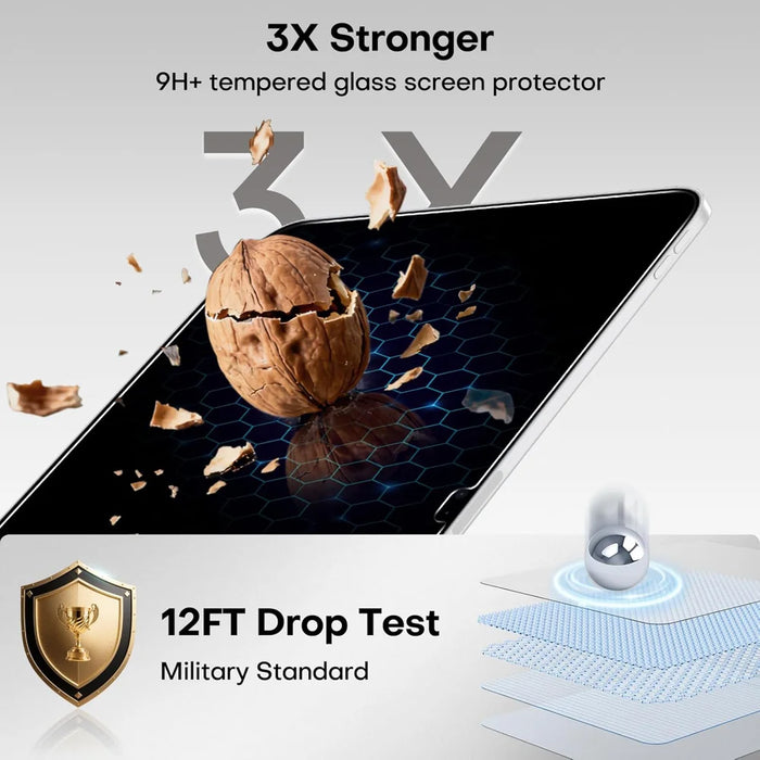 For iPad mini (2024) Anti Spy Privacy Screen Protector Anti Fingerprint Tempered Glass Film (NOT Complete Covering) - Black - 3