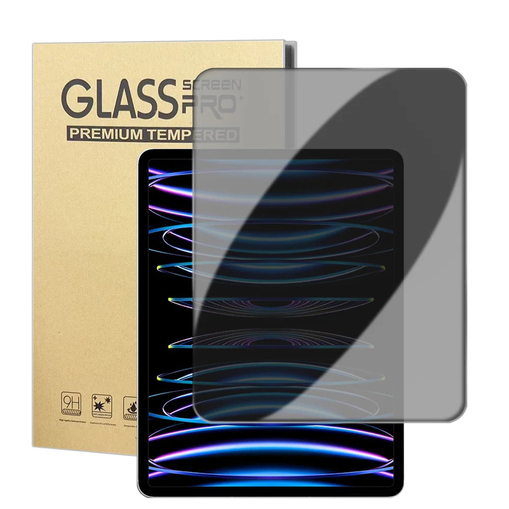 For iPad Pro 12.9 (2021) / iPad Pro 12.9 (2022) Anti Spy Privacy Screen Protector Anti Fingerprint Tempered Glass Film (NOT Complete Covering) - Black - 1