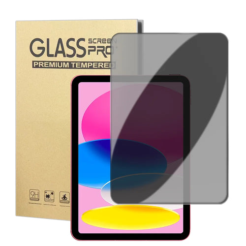 For iPad 10.2 (2020) / iPad 10.2 (2019) / iPad 10.2 (2021) Anti Spy Privacy Screen Protector Anti Fingerprint Tempered Glass Film (NOT Complete Covering) - Black - 1