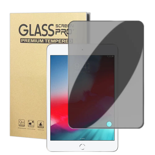 For iPad mini 4 Anti Spy Privacy Screen Protector Anti Fingerprint Tempered Glass Film (NOT Complete Covering) - Black - 1