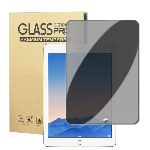 For iPad Air (2013) / iPad Air 2 Anti Spy Privacy Screen Protector Anti Fingerprint Tempered Glass Film (NOT Complete Covering) - Black - 1