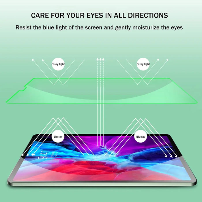 For iPad Air (2013) / iPad Air 2 Screen Protector Green Light Eye Protection Tempered Glass Film (Not Complete Covering) - Transparent - 6