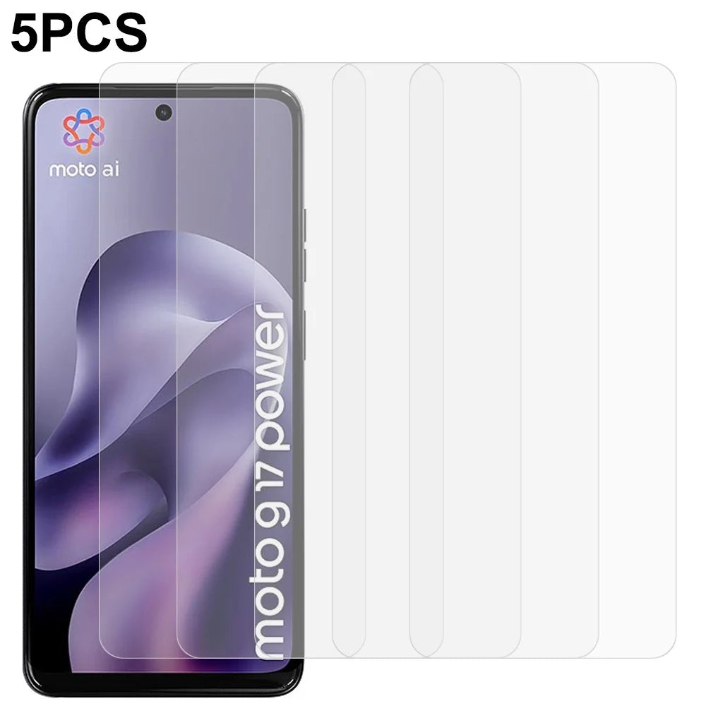 5Pcs For Motorola Moto G17 Power 4G / G17 4G / G15 4G / G15 Power 4G Front Screen Protector 0.3mm 2.5D Tempered Glass Film, Not Full Covering - Transparent - 1