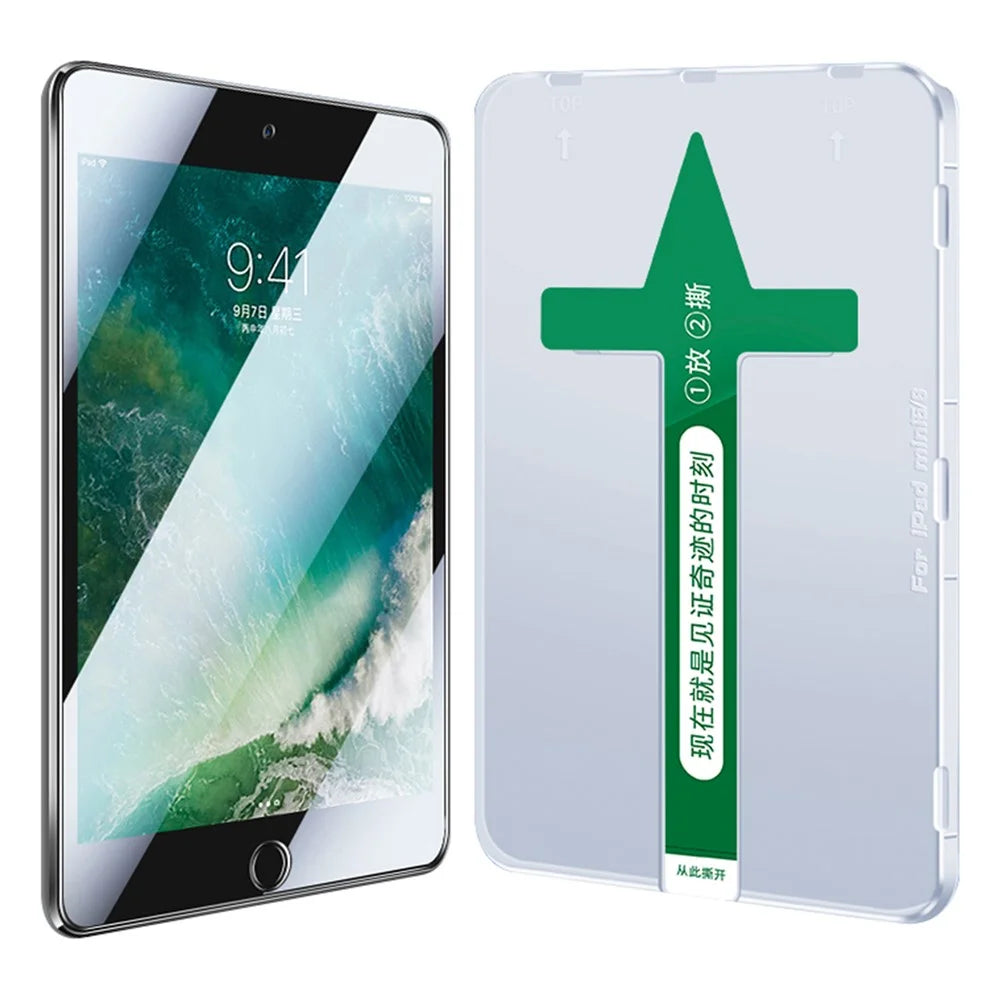 For iPad Air (2013) / Air 2 / iPad 9.7-inch (2017) / (2018) Tempered Glass Screen Protector HD Clear Anti-explosion Film with Plastic Injection Installation Tool - 1