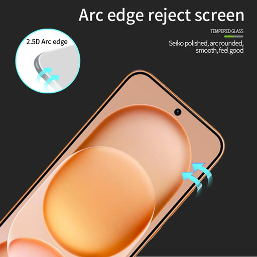MOFI For Honor Magic8 Pro Air 5G Screen Protector  9H Full Glue Full Coverage High Aluminum-Silicon Glass Film - Black - 2