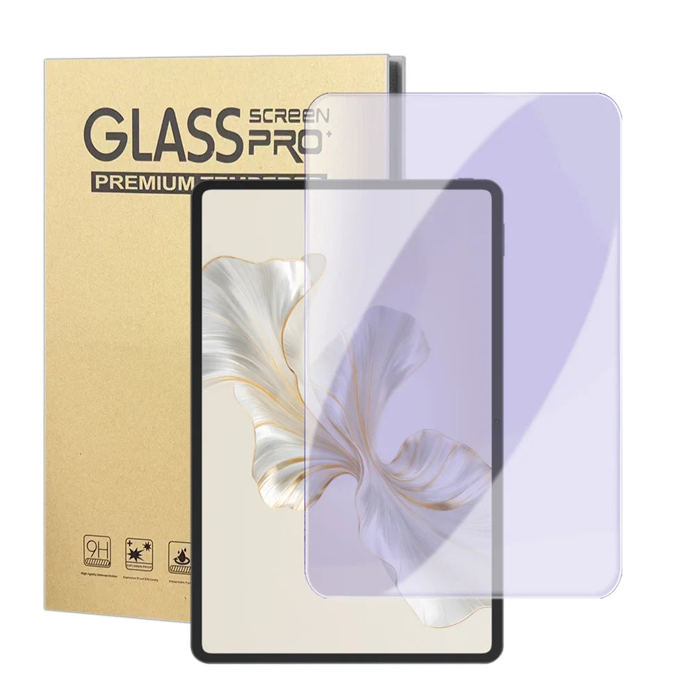 For Honor Pad 9 Pro Screen Protector Purple Light Eye Protection Anti Fingerprint Tempered Glass Film (NOT Complete Covering) - Transparent - 1